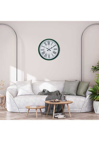 Yeşil 36 Cm Modern Şık Duvar Saati Renkli