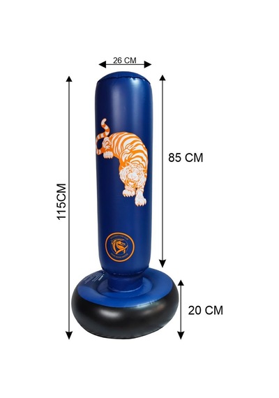 Dragondo 092 Şişme Çocuk Boks Standı Şişme Boks Torbası / Çocuk Kum Torbası Mavi