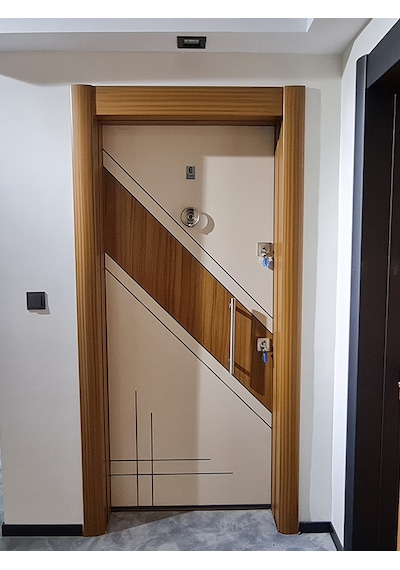 Çelik Kapı Modelleri Eskitme Kasa Düz Model Daire Kapısı Sol 3