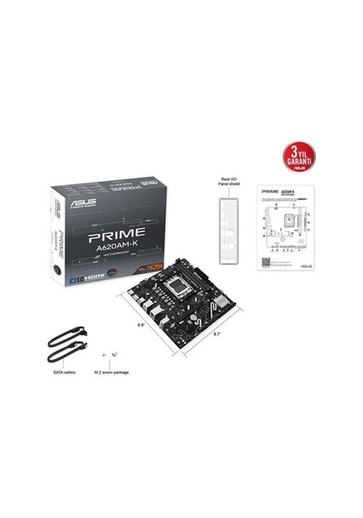 Asus Prıme A620am-k Ddr5 Hdmı-dp Pcıe 4.0 Am5 Matx
