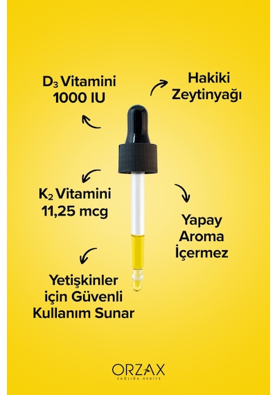 Vitamin D3k2 Damla - 2'li Avantajlı Paket D3 Vitamini, K2 Vitamini - 2x20 Ml 40ml