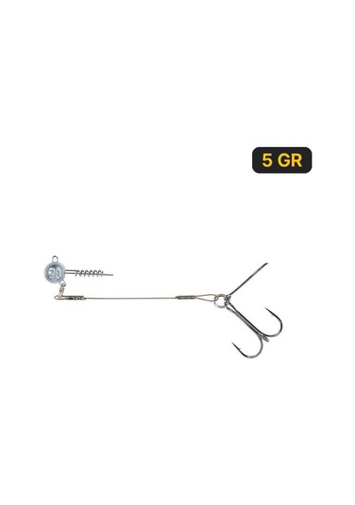Balzer 16100 Silikon Yemler İçin Çelik Telli Spiral Kafa Rig 5.5cm
