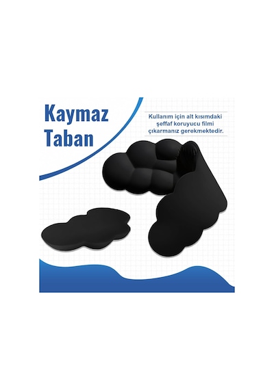 Klasse Cloud Klavye Ve Mouse Bilek Destek Seti, Bulut Ergopad, Kaymaz Tabanlı, Nefes Alan Kumaş, Hassasiyet Önleyici