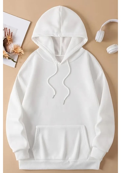 Uyguntarz Starry Sky Baskılı Unisex Oversize Sweatshirt beyaz