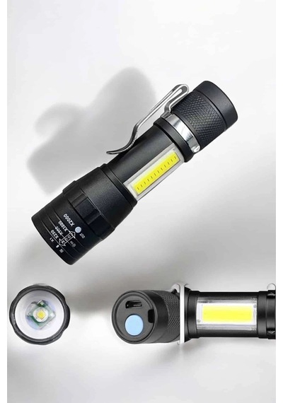 El Feneri Led Usb Şarjlı Zoom Mini Led Işık Acil Durum Feneri Belirtilmemiş