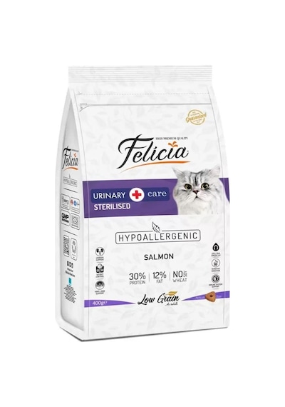 Felicia Sterilised Somonlu HypoAllergenic Az Tahıllı Yetişkin Kedi Maması 400 G