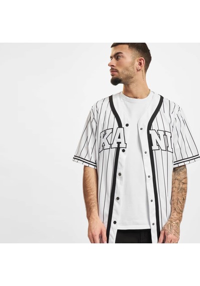 Karl Kani Serif Pinstripe Baseball Erkek Beyaz Gömlek Düz Km221-115 Beyaz