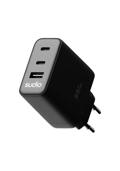 Sudio P3 Gan Güç Adaptörü Usb,type C 65w SİYAH