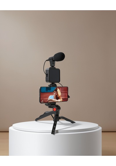 Video Çekim Kiti Tripod Led Işık Harici Mikrofon Bluetooth Kumanda Standart