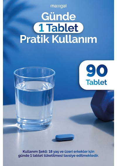 Maxigal Men's Daily Multi Force + Vitamin Mineral Ve Bitki Ekstreleri İçeren Takviye Edici Gıda 90 Tablet