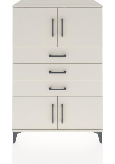 Hyperion Dolap Tek Raflı 3 Çekmeceli 4 Kapaklı 88x44x134 Aytaşı-aytaşı Aytası