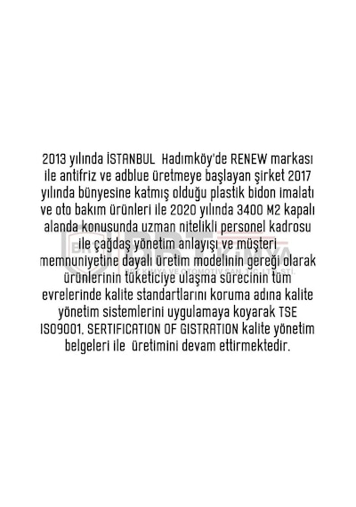 Renew SCR Blue 5 Lt Euro 4, Euro 5, Euro 6 SCR'li Dizel Araç Sıvı