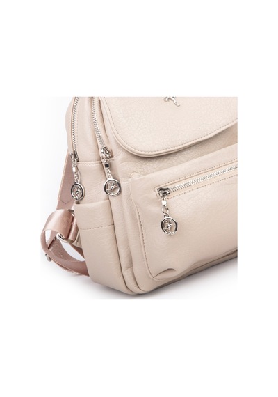 Nas Bag Kadın Sırt Çantası Çift Gözlü Spor Çanta 23x26x14 Cm Kum Victoria