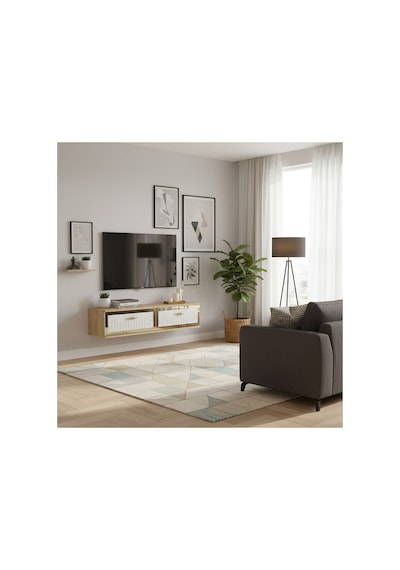 Tda1205bt Yuka Duvara Montaj Tv Stand Beyaz-traverten 120cm