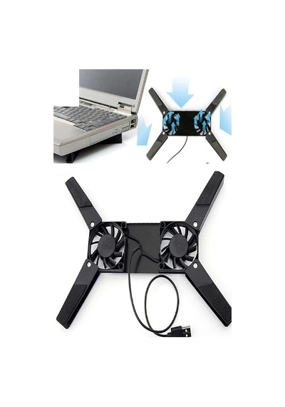 2 Fanlı Notebook Soğutucu Portatif Katlanabilir Laptop Soğutucu Fan Usbli Stand Bilgisayar Fanı