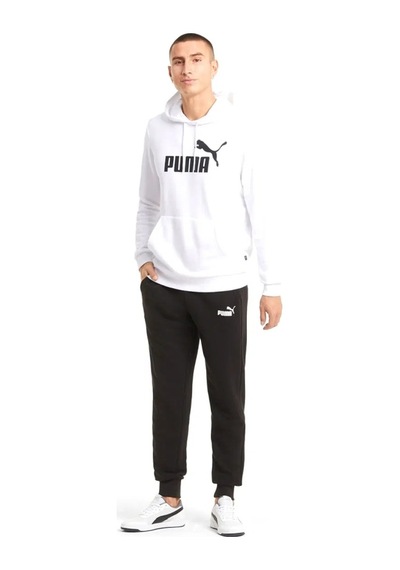 Puma Ess Big Logo Hoodie Erkek Sweatshirt 58668802 Beyaz