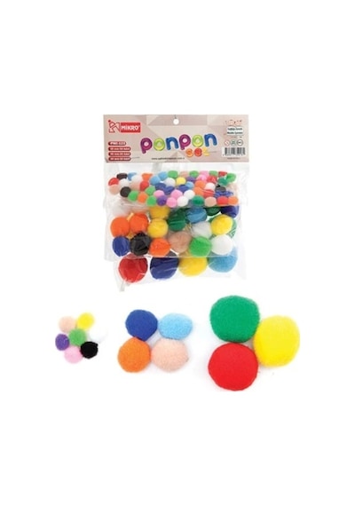 Mikro Pastel Ponpon Seti 10-20-30mm