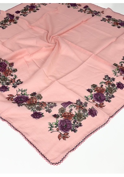 Eripek 2'li Paket Oyalı % 100 Pamuk Tülbent 6805 Beyaz-Pembe