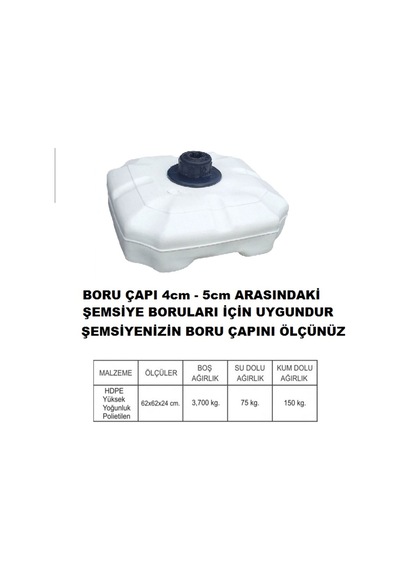 Bilgehanelektronik 75 Lt Şemsiye Bidonu-Şemsiye Altlığı