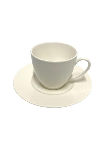 Kütahya Porselen Bone Kalipso Sade 12 Parça Çay Fincan Seti 1.5 L