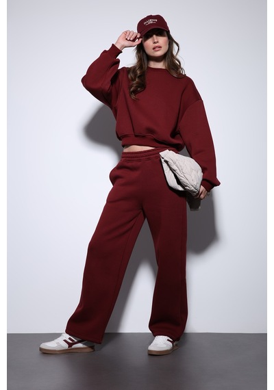 Antioch Basic Kadın Sweatshirt Bordo