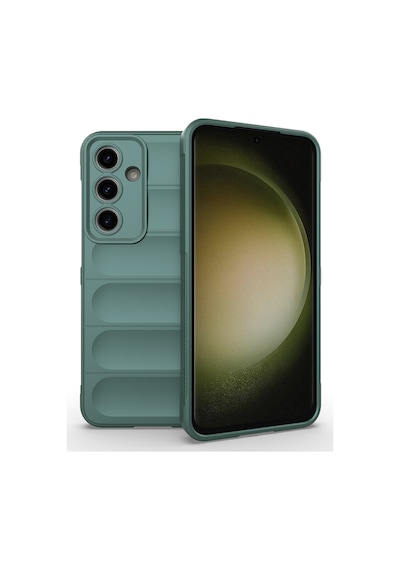 Samsung Galaxy Uyumlu S25 Fe Kılıf Esnek Tpu Oyuklu Arka Yüzey Tasarımlı Zore Etnik Silikon Kapak Koyu Yeşil