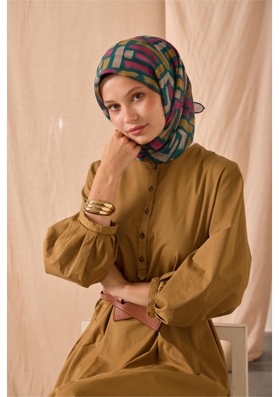 Silk Home Soft Eşarp 73096-21 Yeşil, Hardal, Pembe, Vizon
