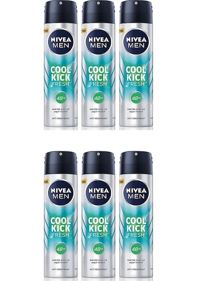 Nivea Men Cool Kick Fresh Erkek Sprey Deodorant 6 x 150 ML