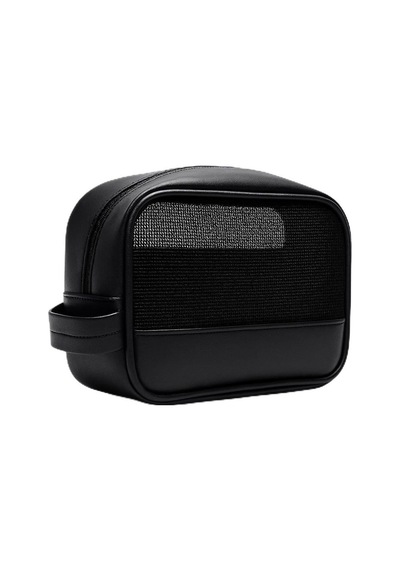 Boldy Fileli Kozmetik Çantası Tıraş Çantası Seyahat Çantası Makyaj Çantası Traş Çantası El Çantası Handbag Siyah