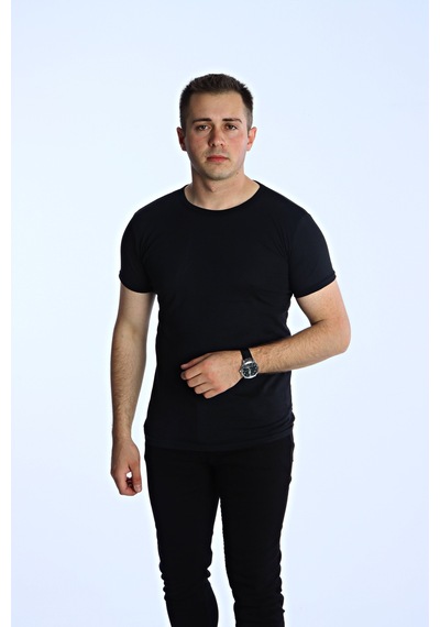 Eg38 Eko Slimfit Basic Tişört Siyah Siyah