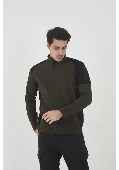 Camp Scoutland Camp138 Outdoor Tactical Su iticili Erkek Haki-Siyah Taktik Sweatshirt