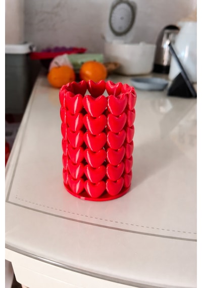 Kalpli Makyaj Organizeri Masaüstü Kozmetik & Kalem Düzenleyici Dekoratif Plastik Organizer Çok Renkli