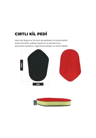 Mg Ps Yedek Cırtlı El Kil Pedi 2'li Set 12x8 Cm - Clay Pad Sponge Block