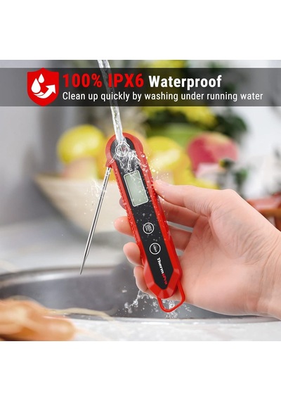 Ayrex Temppro Tp03h Ipx6 Su Geçirmez Katlanabilir Problu, Işıklı Ekranlı Profesyonel Dijital Et Ve Gıda Pişirme T