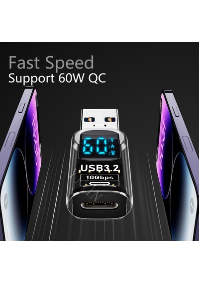 Livx Revolution Usb 3.2 To Type C Dönüştürücü 60w Hızlı Şarj 10gbps Veri Transferi Dijital Ekran Otggf Sku: Smg8690010085870