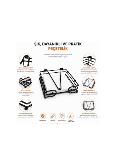 Metal Kare Peçetelik Siyah Masa Üstü Peçete Organizeri, Yaylı Baskı Sistemli Peçete Tutucu, 19x19x4 Cm Modern Mutfak Peçeteliği, Tezgah Üstü Peçete Düzenleyici, Masası İçin Peçetelik - Metal Kare Peçetelik Siyah Masa Üstü Peçete Organizeri, Yaylı Baskı Sistemli Peçete Tutucu, 19x19x4 Cm Modern Mutfak Peçeteliği, Tezgah Üstü Peçete Düzenleyici, Masası İçin Peçetelik -