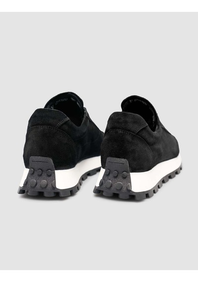 Hakiki Süet Deri Siyah Kürk Astarlı Kışlık Kadın Sneaker Siyah