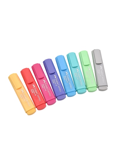 Faber-Castell Pastel Renk Fosforlu Kalem 8'li Set,Su Bazlı, Ergonomik Tasarım