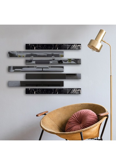 Decorita Dekor Camı | Granit Desenli Cam ve Füme Ayna 7'li Takım Füme