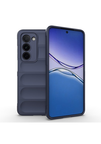 Oppo A5 Kılıf Darbe Emici Kamera Korumalı Esnek Oyuklu Arka Yüzey Tasarımlı Zore Etnik Silikon Kapak Lacivert