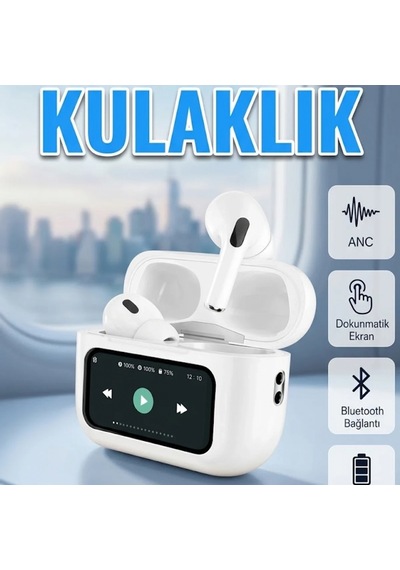 Anc Gürültü Engellemeli Dokunmatik Bluetooth Kulak İçi Kulaklık Dijital Ekranlı Şarj Kutusu 00