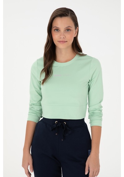 U.S. Polo Assn.  Kadın Yeşil Bisiklet Yaka Sweatshirt 50291461-VR250