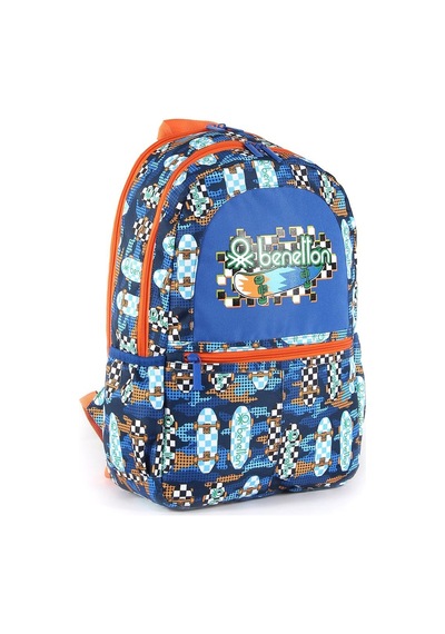 United Colors Of Benetton Bnt03693 Lacivert - Turuncu Erkek Okul Çantası