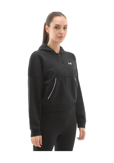 A6003707-005 Under Armour Rival Flc Piped Hz Hoodie Kadın Sweatshirt Siyah A6003707-005 SiYAH