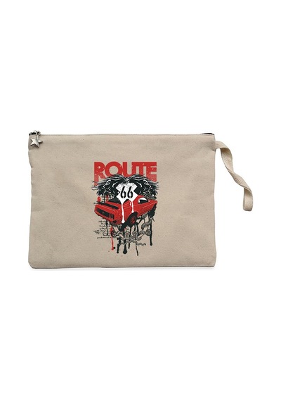 Red Route Car Krem Clutch Astarlı Cüzdan / El Çantası Krem