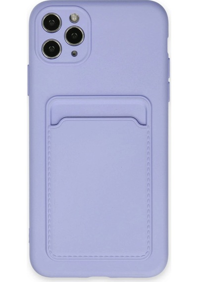 Newface - 864 - İphone 11 Pro Max Kılıf Kelvin Kartvizitli Silikon - Csmo-tex - - Lila