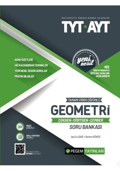 TYT AYT Geometri Soru Bankası  -  Çokgen  -  Dörtgen  -  Çember -  Pegem Akademi Yayıncılık