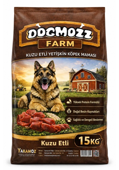 Dogmozz Farm Kuzu Etli Yetişkin Köpek Maması 15 Kg Tam Ve Dengeli Kuru Köpek Maması, Premium Beslenme