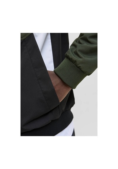 Jack & Jones Jjerush Hood Bomber Noos Siyah-yeşil Erkek Mont 12200208