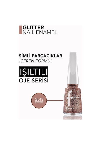 Flormar Glitter Yarı Transparan Parlak Bitişli Simli Oje GL43